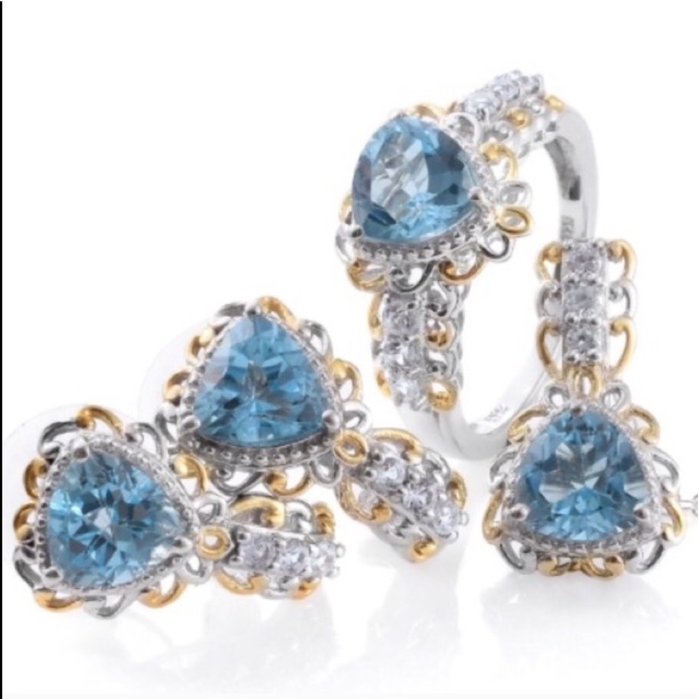 🦋Electric Blue Topaz Earrings🦋 - Picture 7 of 8